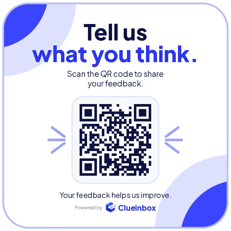 Square sticker with the QR code